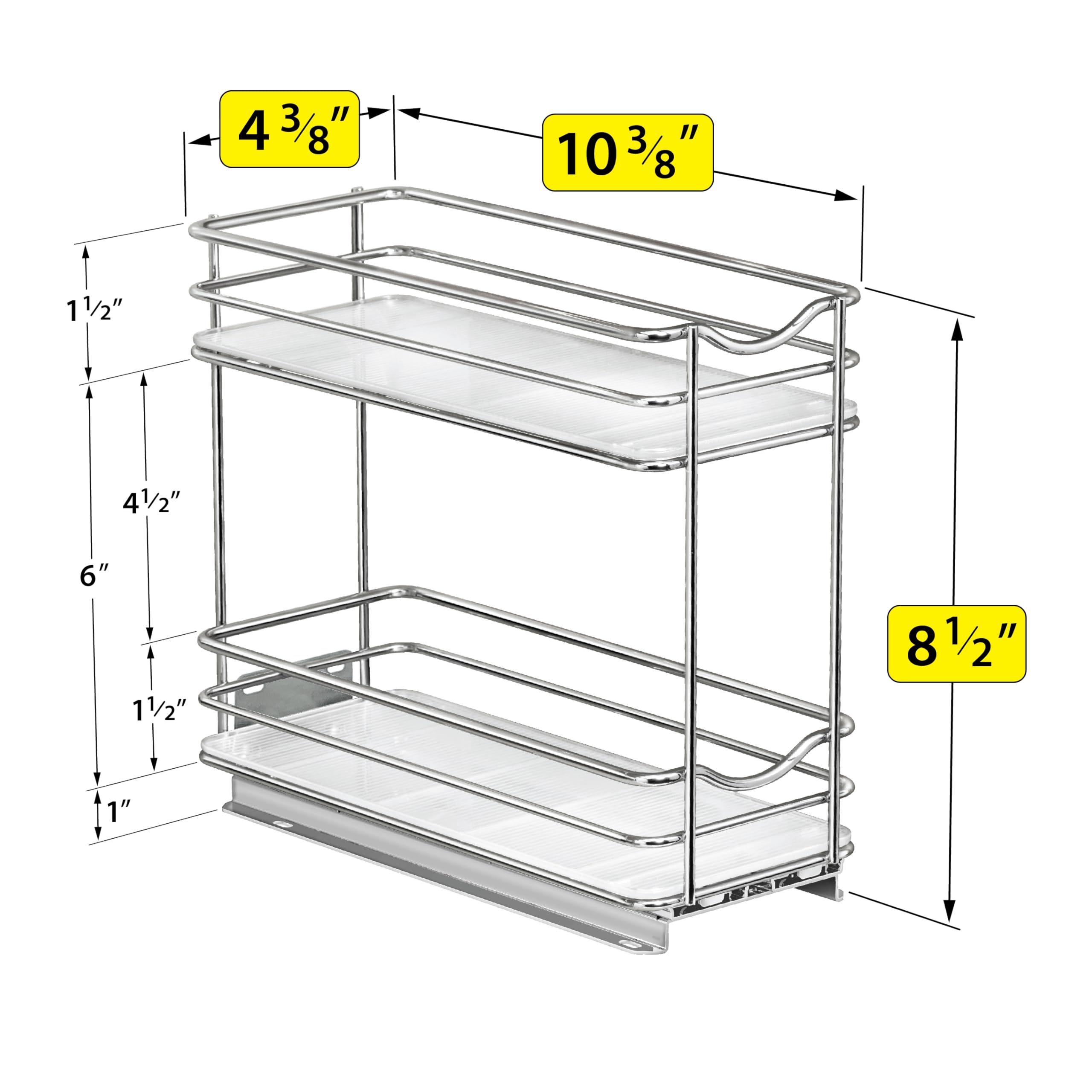 LYNK PROFESSIONAL pull-out spice rack chrome finish adds professional durability and rust resistance