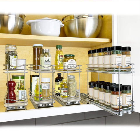 LYNK PROFESSIONAL pull-out spice rack easy mount back design makes setup quick and mess-free