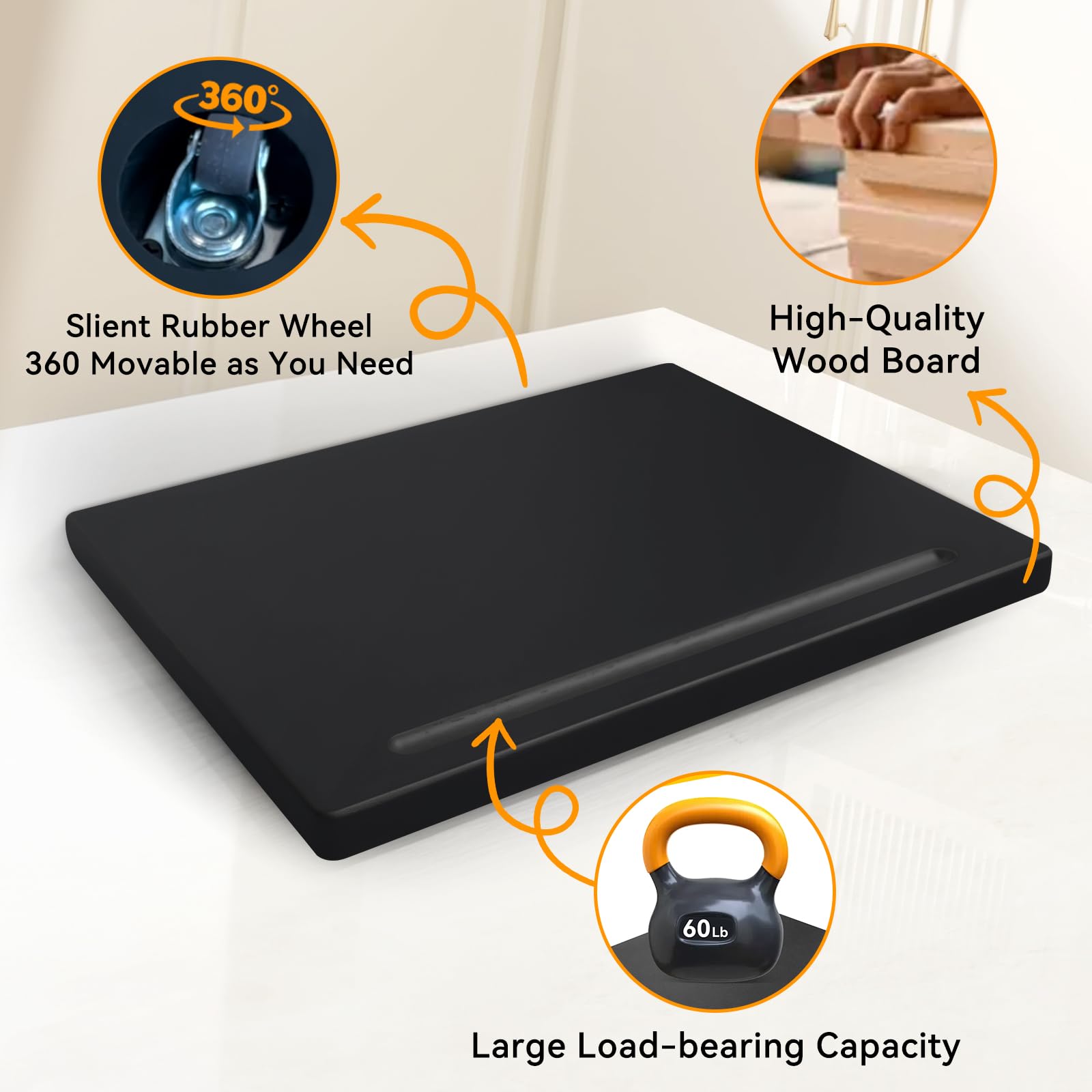 Lyonbi tray with smooth-rolling wheels gliding quietly