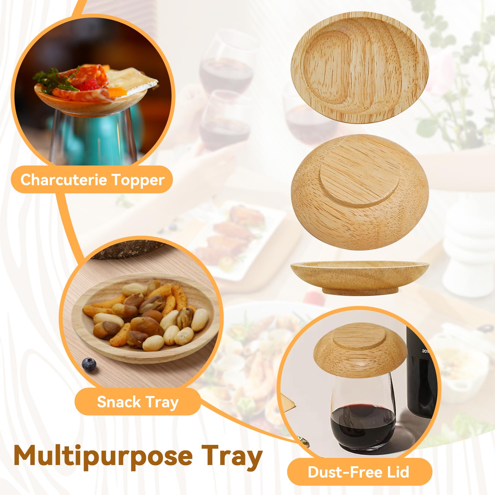 Lyonbi snack plate topper wood provides an elegant appetizer surface
