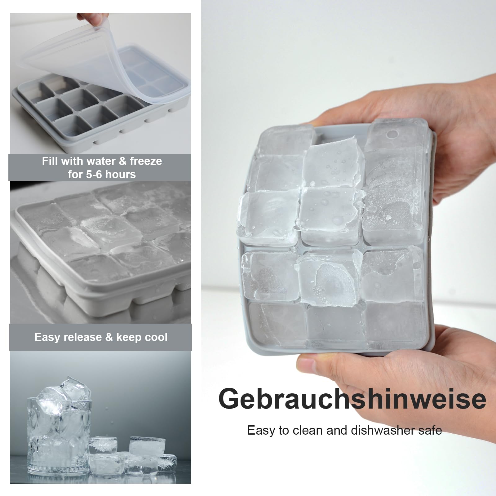 LYQOQYL large-cube-tray one-point-five-inch cubes deliver generous portions for drinks.