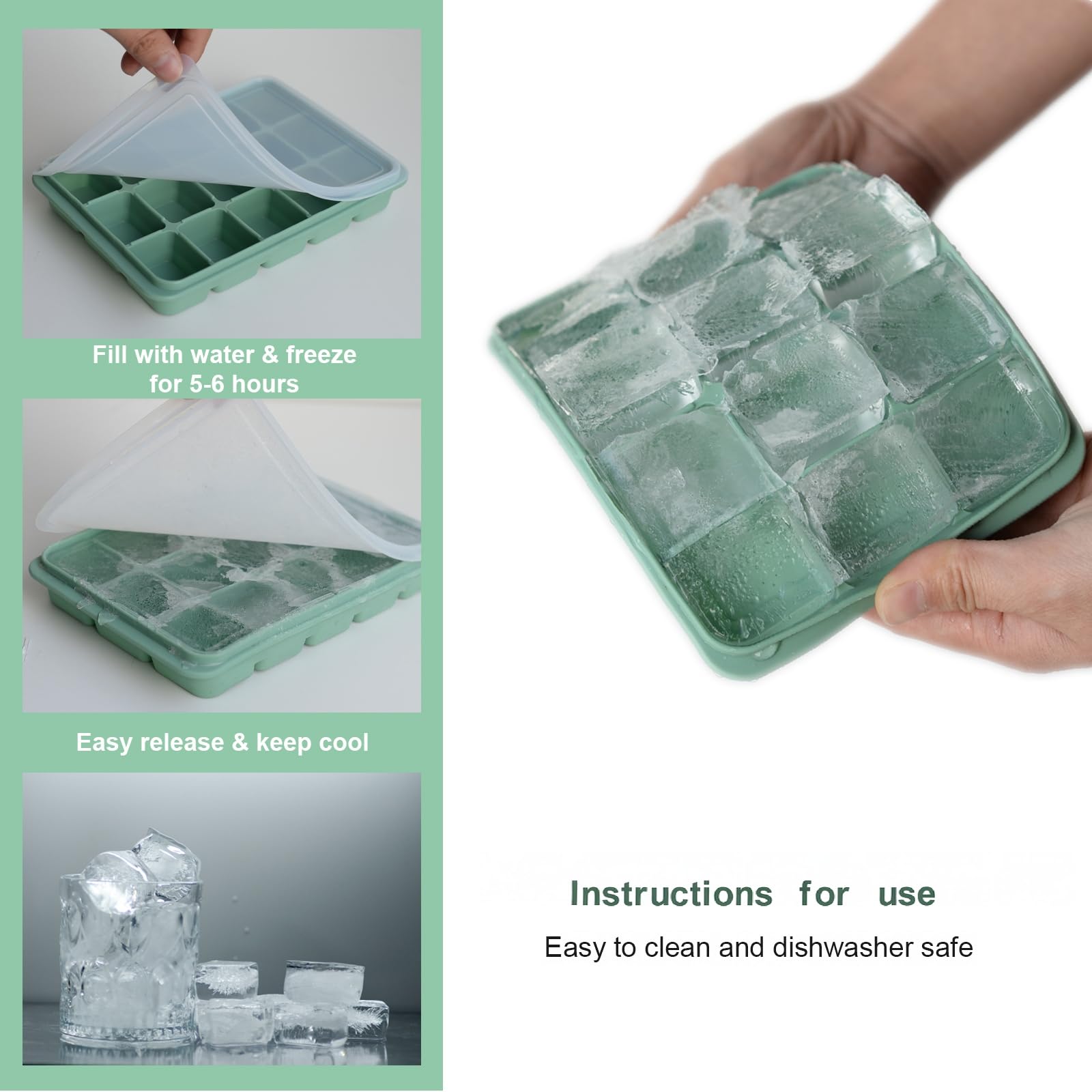 LYQOQYL stackable design saves freezer space while keeping cubes organized.