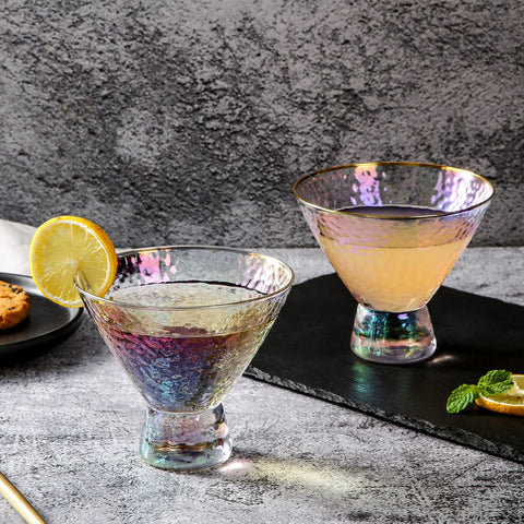 Lysenn martini glass 7.7oz capacity ideal for cocktails and desserts.