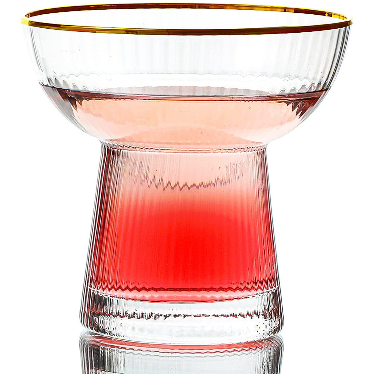 Lysenn stemless margarita glasses with vertical stripes offer an elegant grip for entertaining.