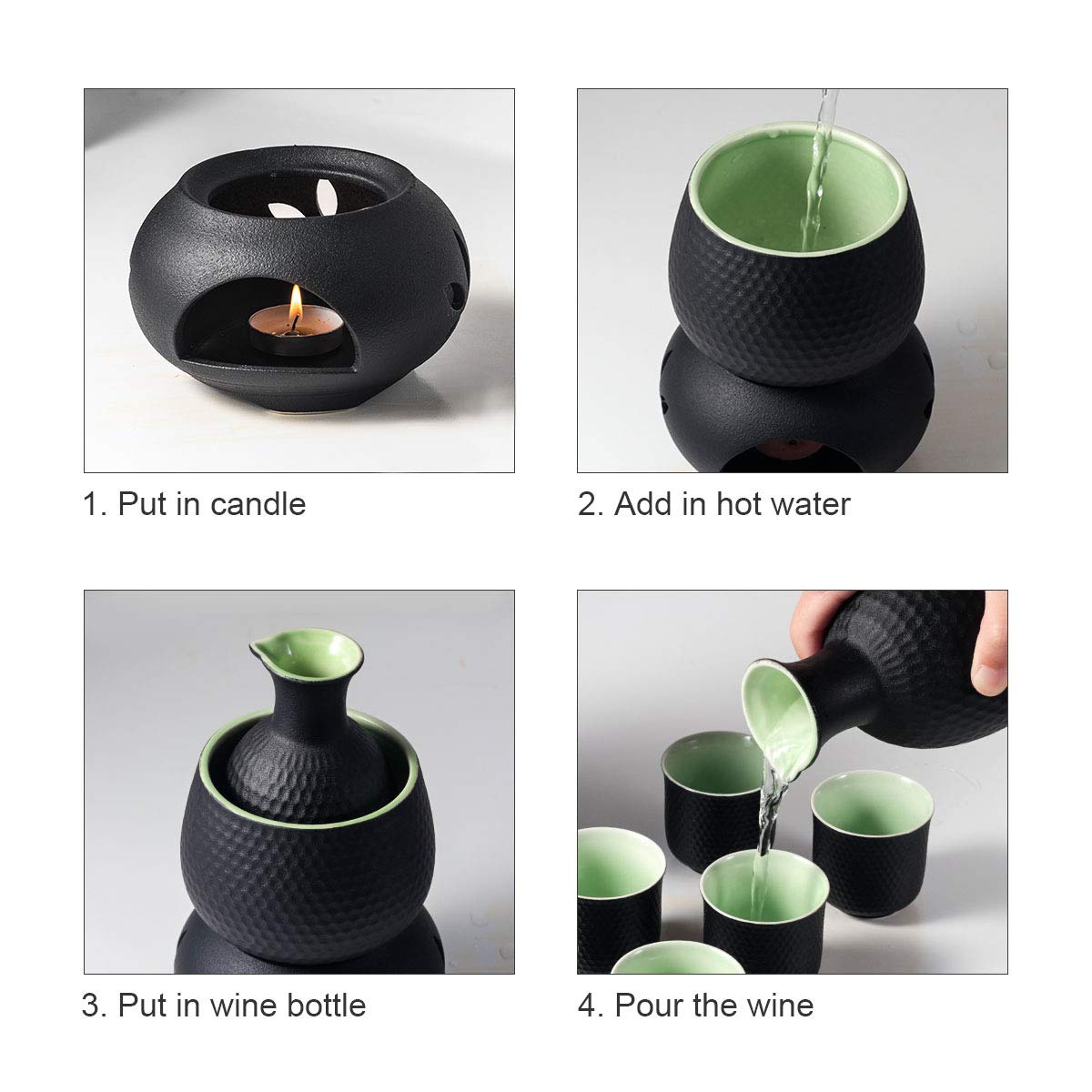 Lyty six ceramic sake cups for sharing and savoring