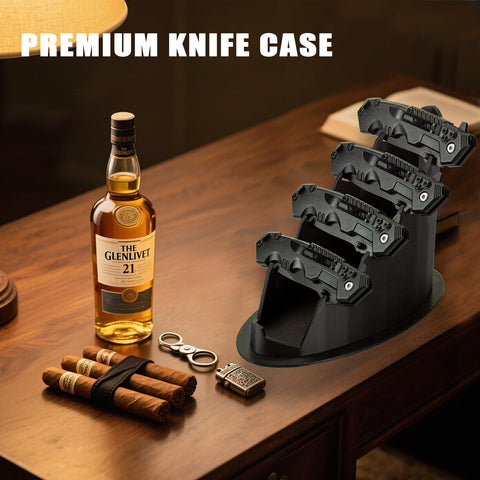 LyunZiS knife display stand enhances home or office decor.