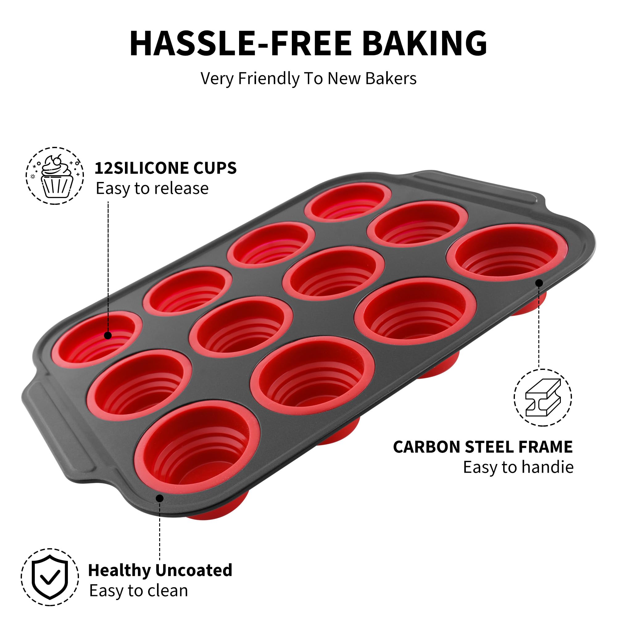 Lyveit multifunction muffin pan for muffins, tarts, cupcakes and brownies