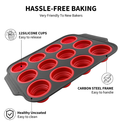 Lyveit multifunction muffin pan for muffins, tarts, cupcakes and brownies
