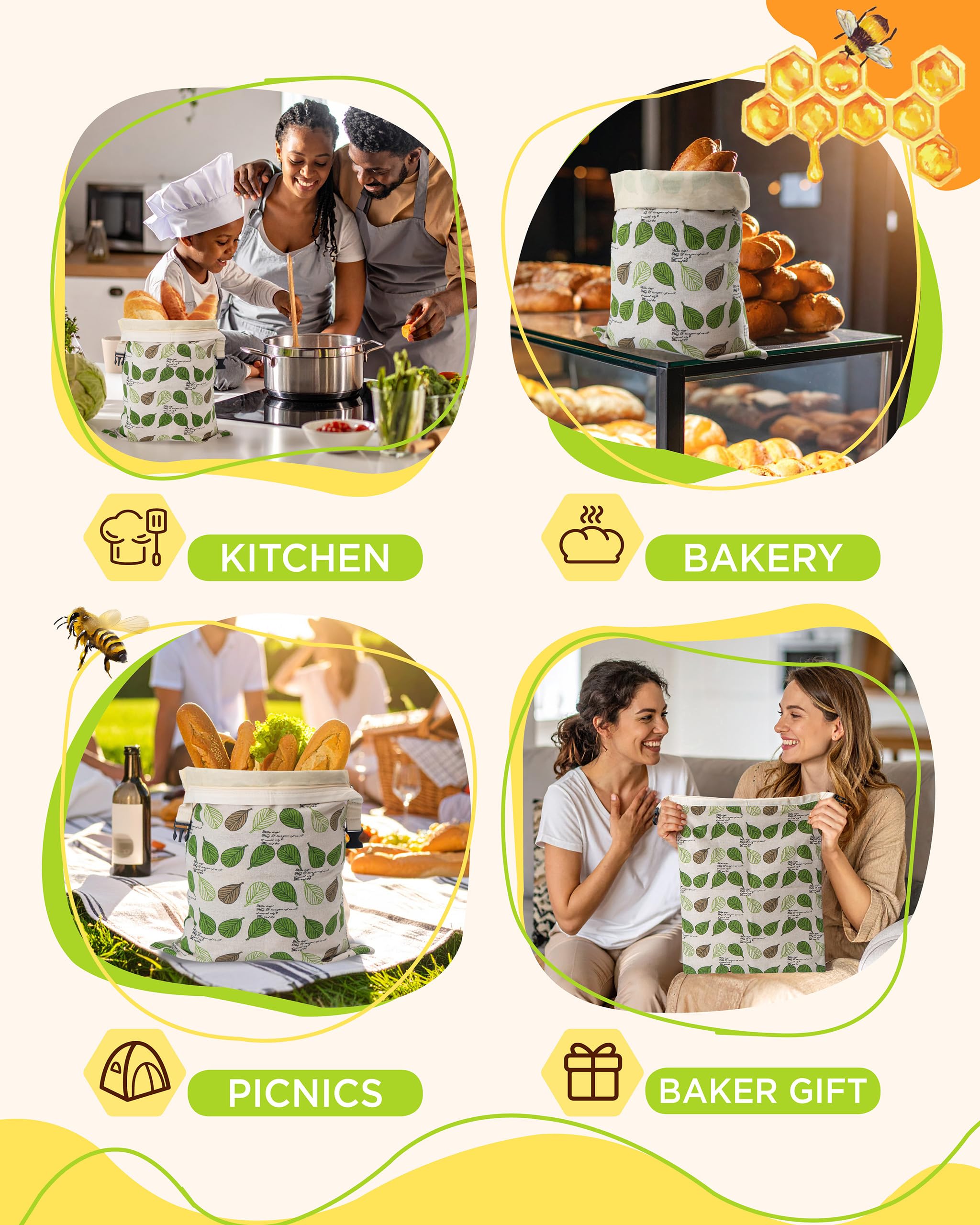 Lyvhoris beeswax bread bag makes a thoughtful gift for bakers and eco-conscious homes.