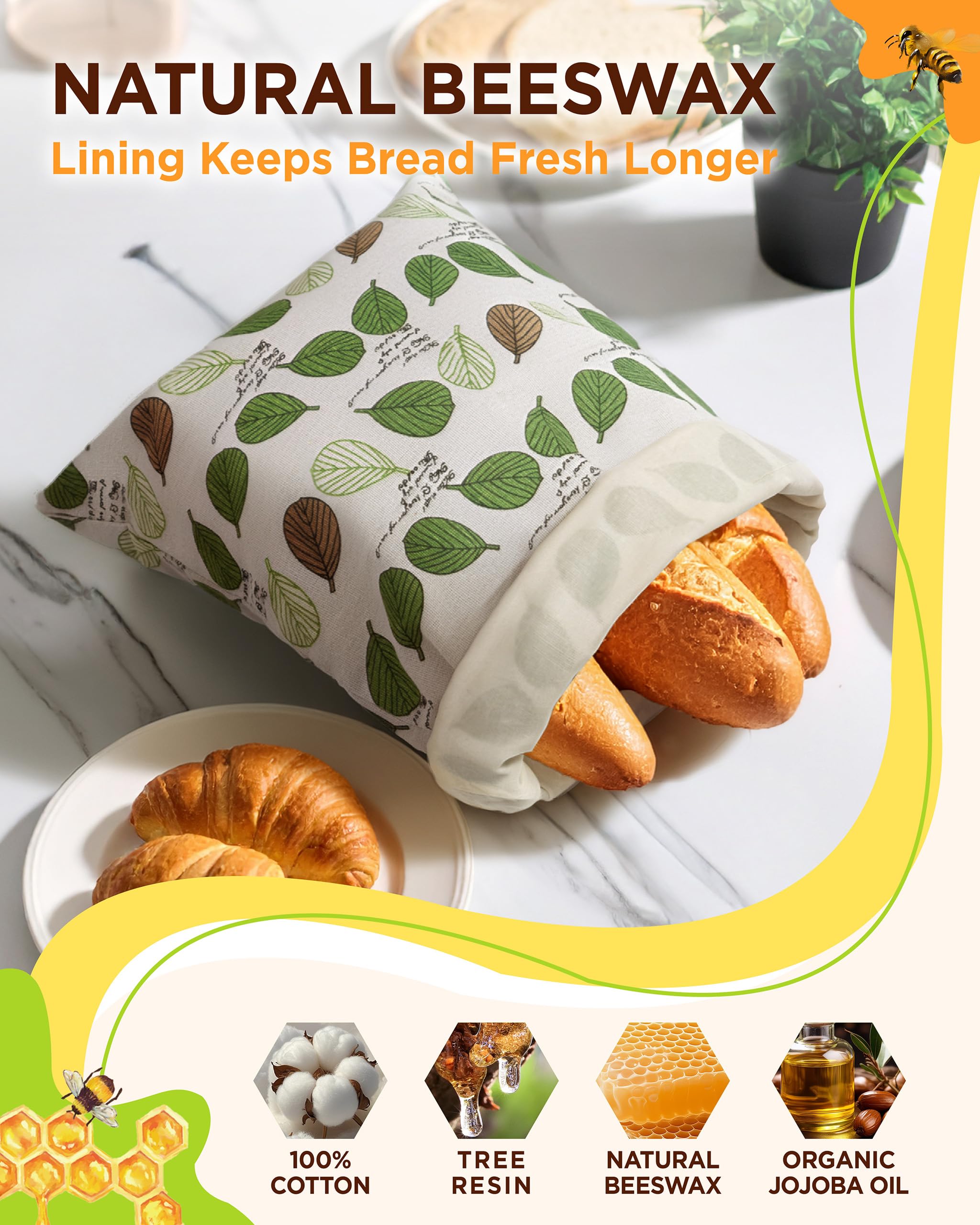 Lyvhoris bread bag triple-seal closure blocks air while letting bread breathe.