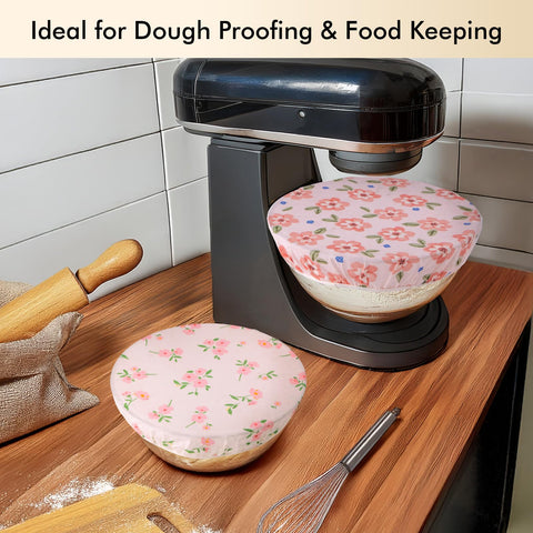 Lyvhoris elastic edge fit ensures secure coverage over bowls and proofing baskets.