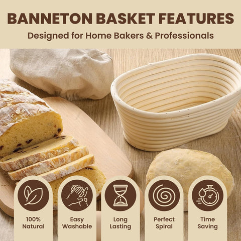 Lyvo banneton basket showing breathable rattan for crisp crusts
