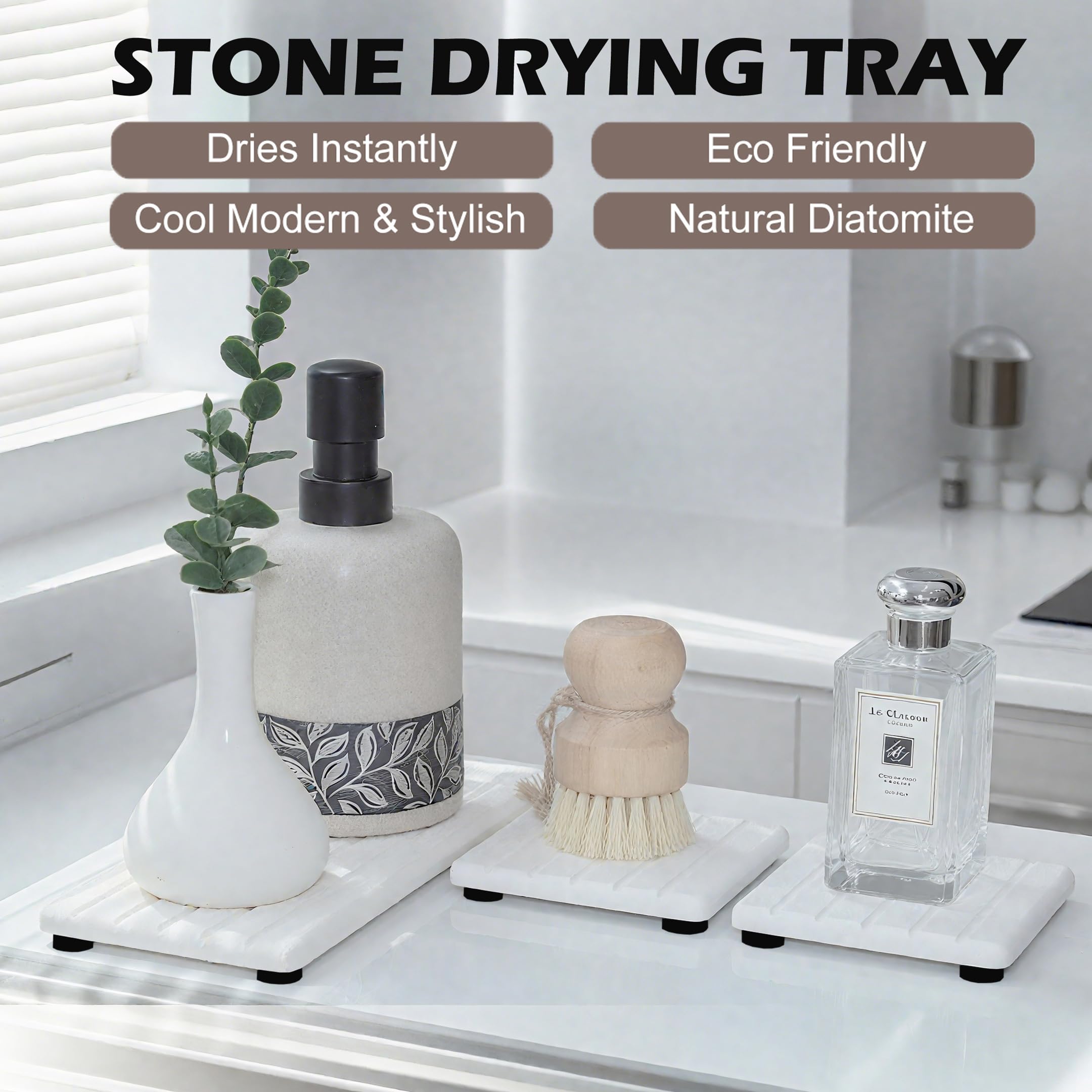 Lyxel 3-piece drying tray set offers versatile countertop organization.