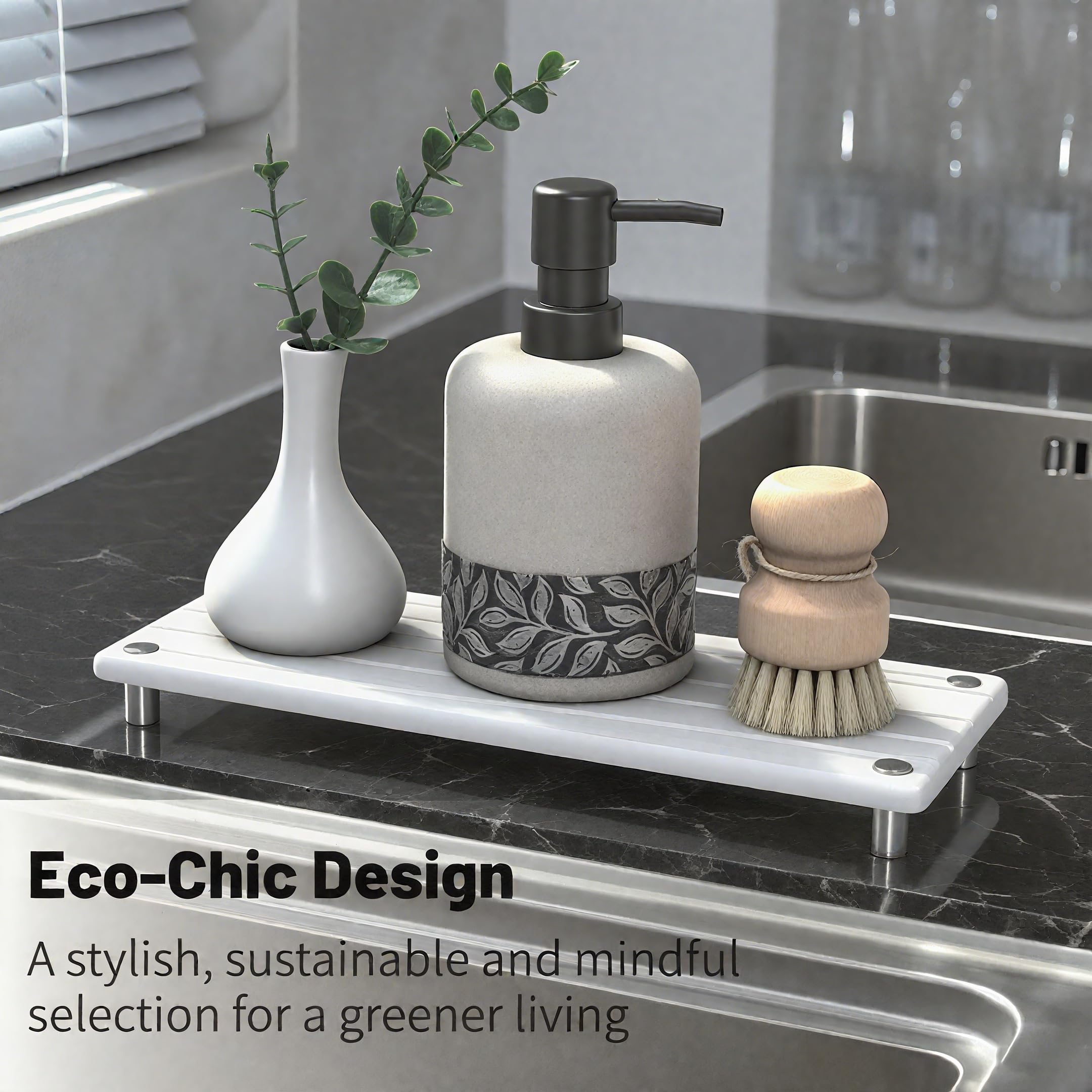 Lyxel chic design bathroom counter tray complements decor while drying.