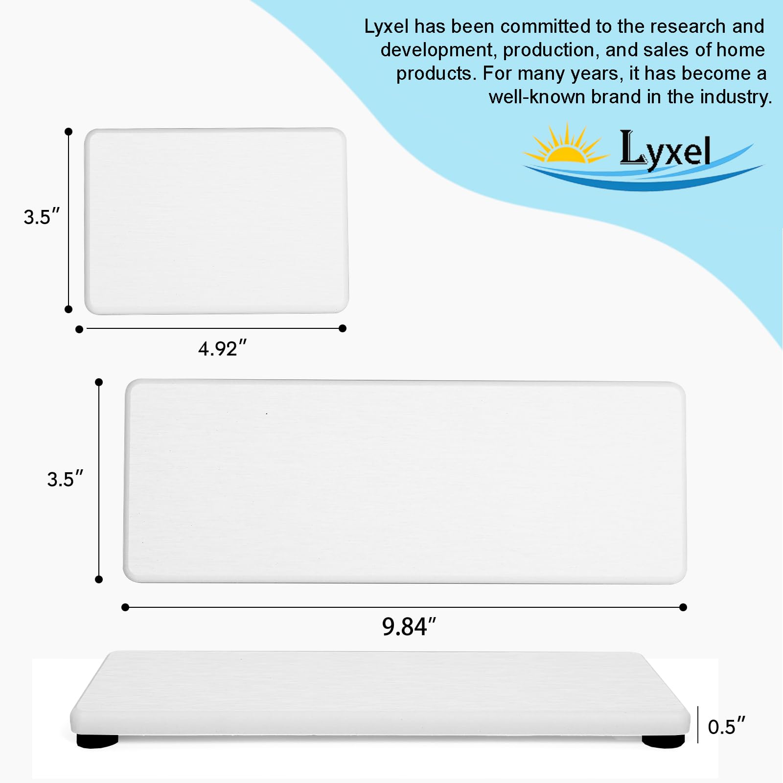 Lyxel stone drying tray edge-polished for a safe touch and refined look.