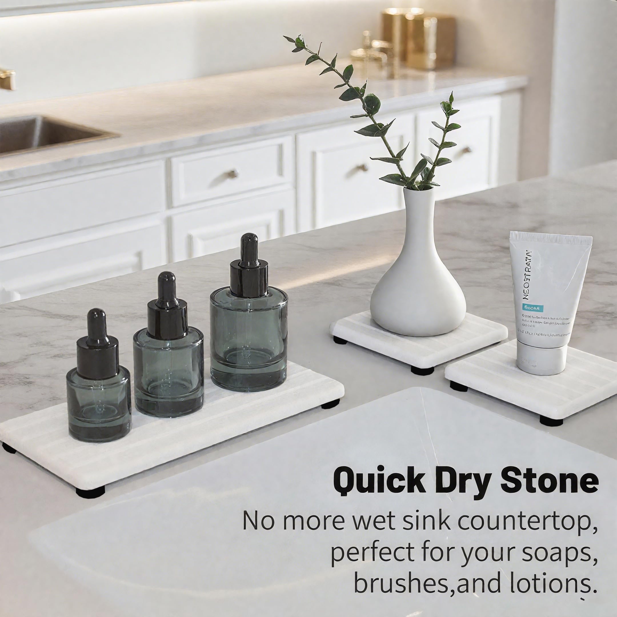 Lyxel silicone anti-slip pad helps stabilize the tray on countertops.
