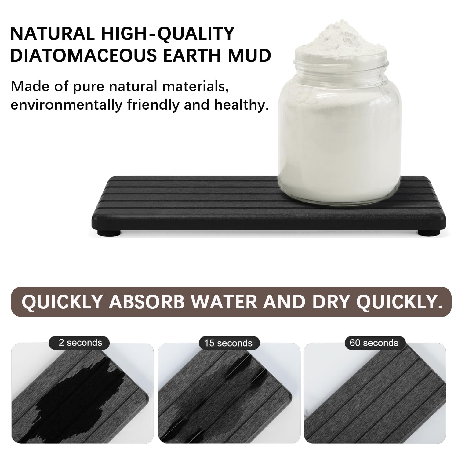 Lyxel Stone Drying Tray keeps soap and bottles within reach while draining efficiently on the sink.