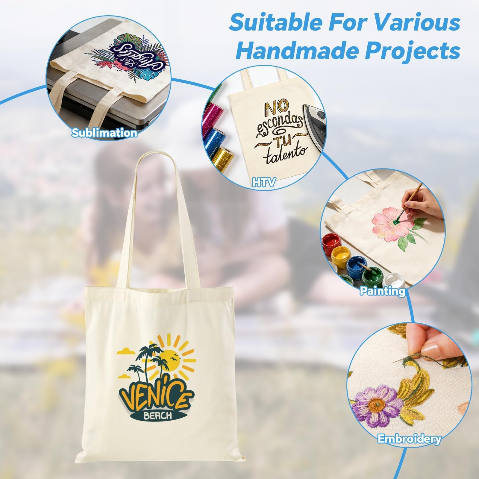Lzerking 14x15 inch tote bag with sturdy handles for daily use.
