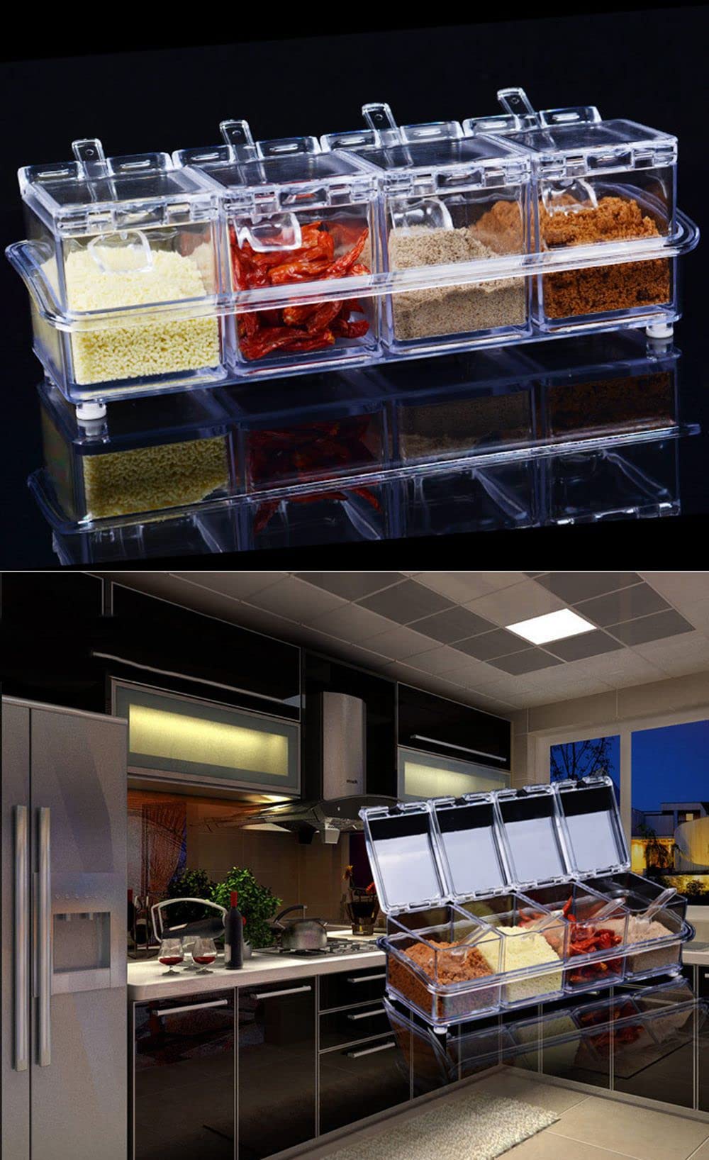 LZYLL Kitchen spice storage helps you spot favorites quickly while cooking.