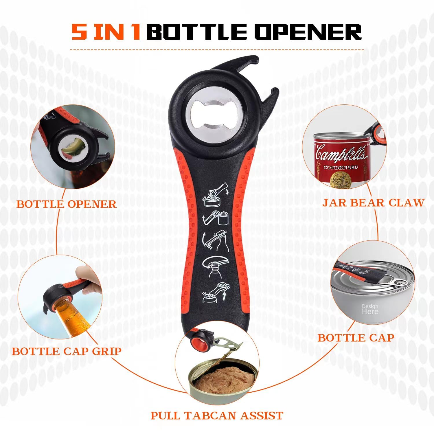 Lzzabo 4-in-1 kitchen tools with different handles and sizes.