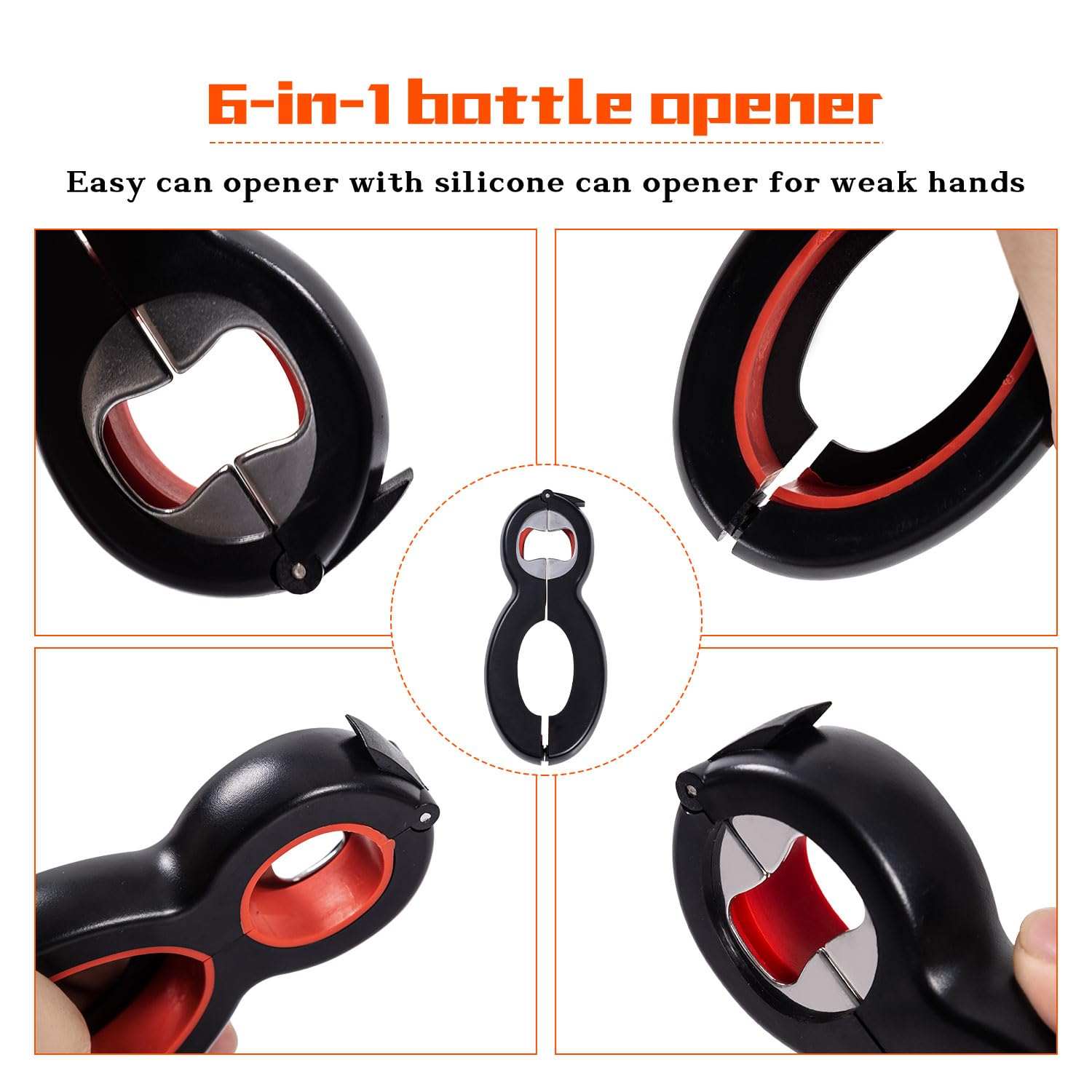 Lzzabo bottle-opener ergonomic grip enabling smooth caps.