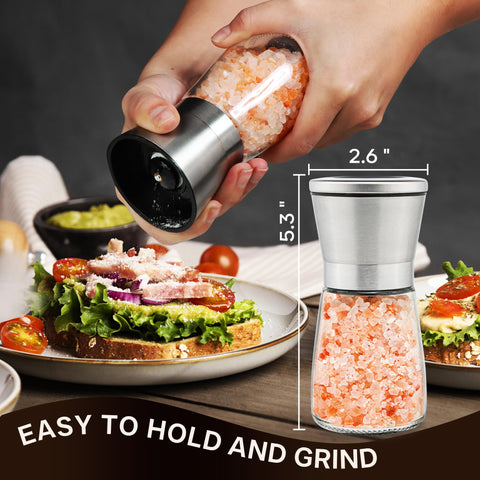 M JINGMEI adjustable coarseness knob enables customizable seasoning.