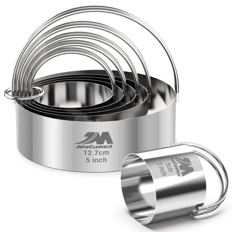 M JINGMEI biscuit cutter set all sizes for precise round cookies.