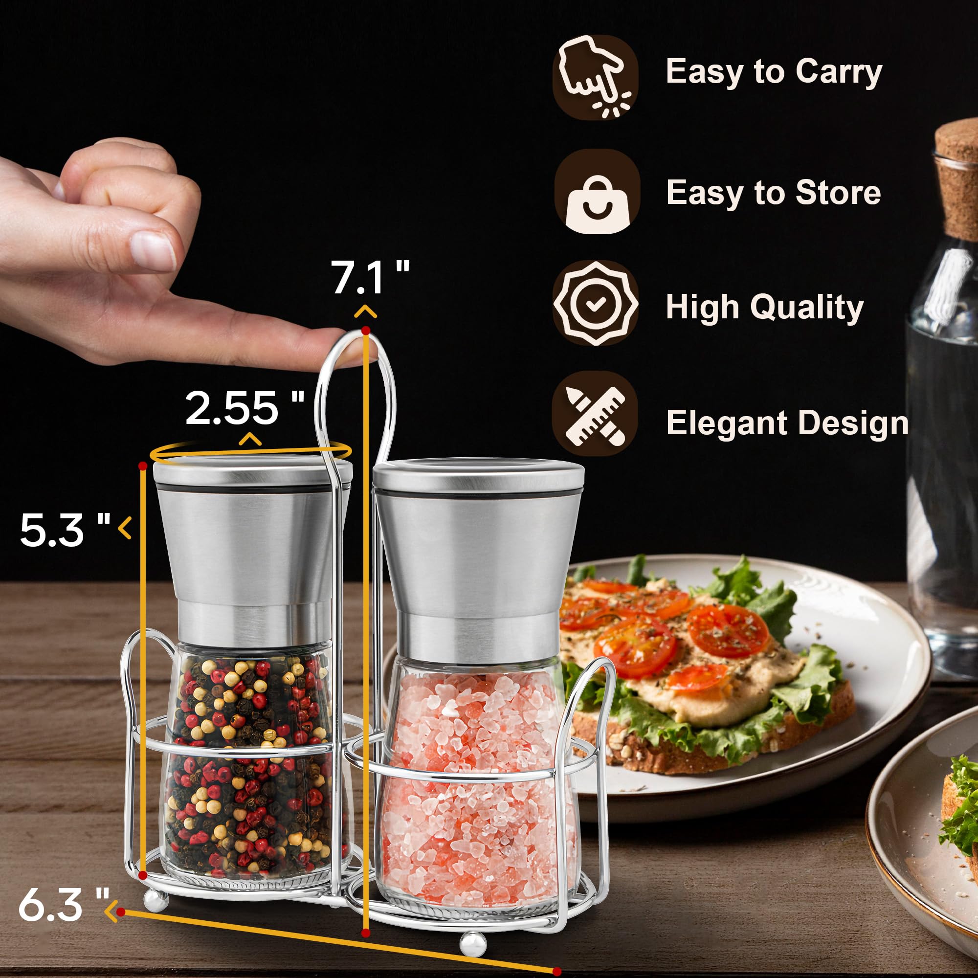 M JINGMEI ergonomic grip grinder designed for comfortable daily seasoning
