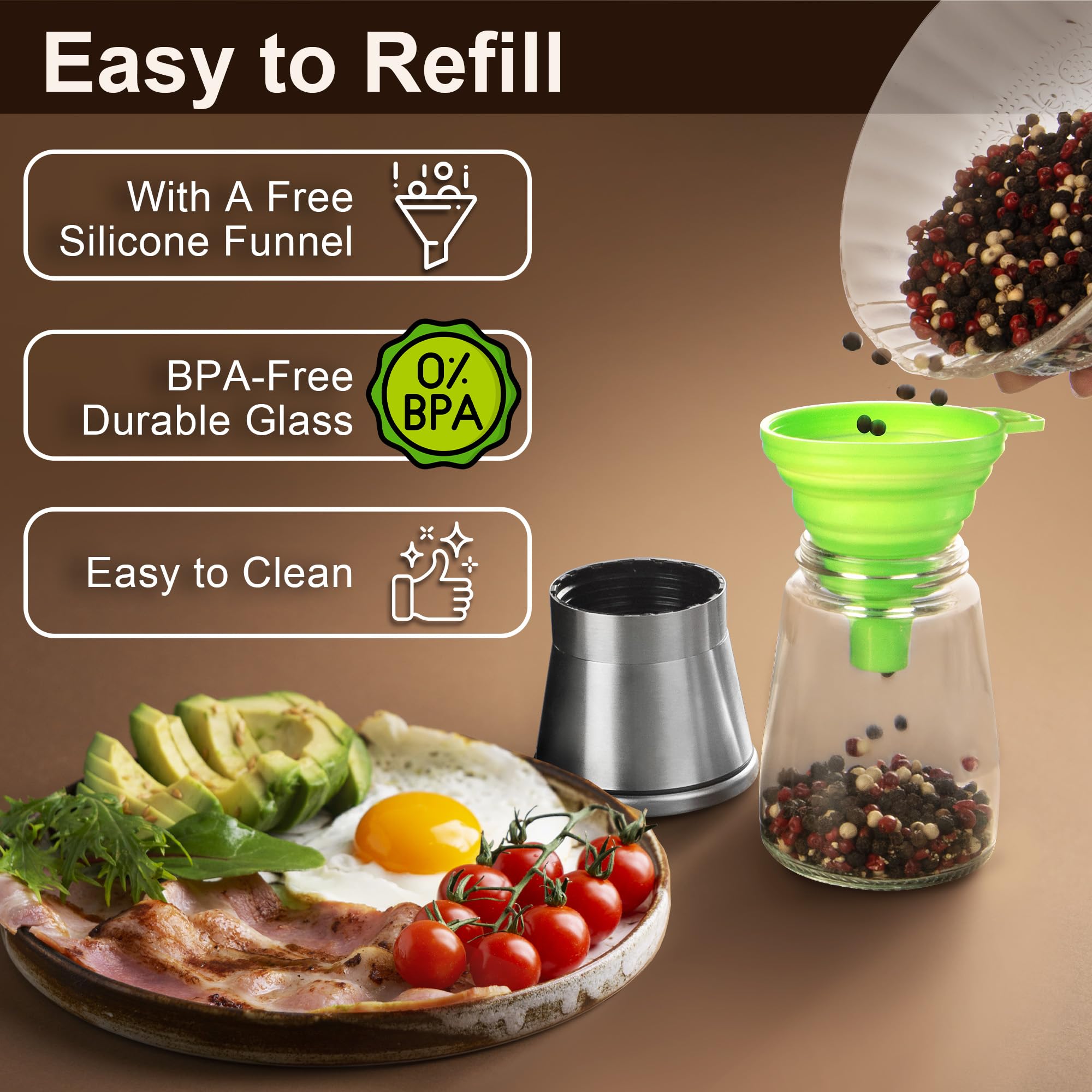 M JINGMEI refill-cap with silicone funnel enables mess-free refills