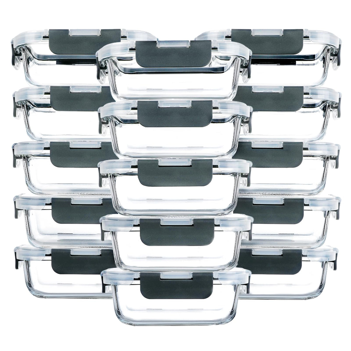 M MCIRCO 15-pack glass meal prep containers with lids for portion control