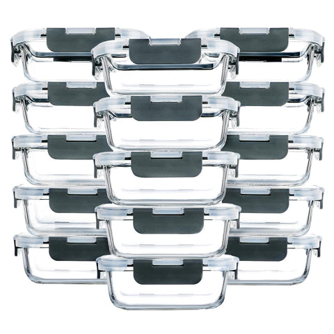 M MCIRCO 15-pack glass meal prep containers with lids for portion control
