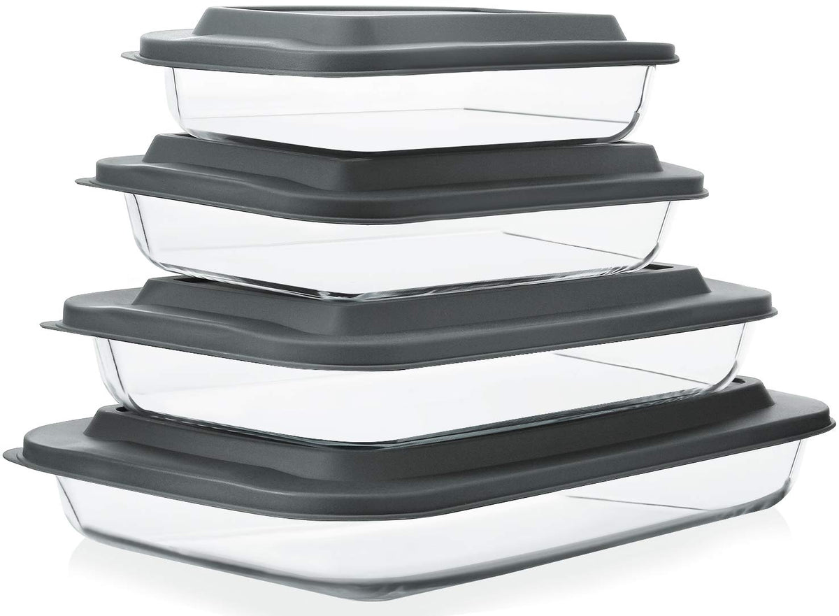 M MCIRCO 1qt deep glass baking dish for casseroles and reheating.