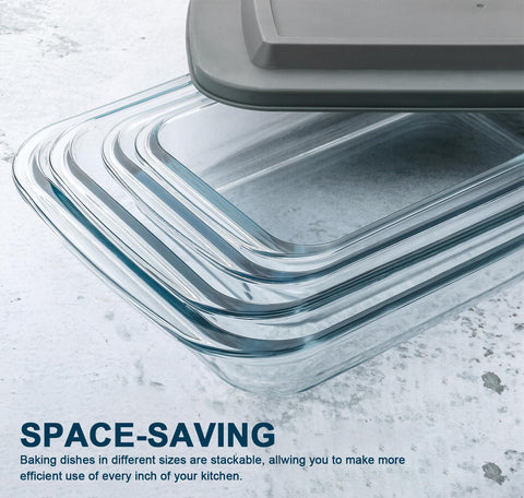 M MCIRCO 2.3qt deep glass baking dish for family meals.