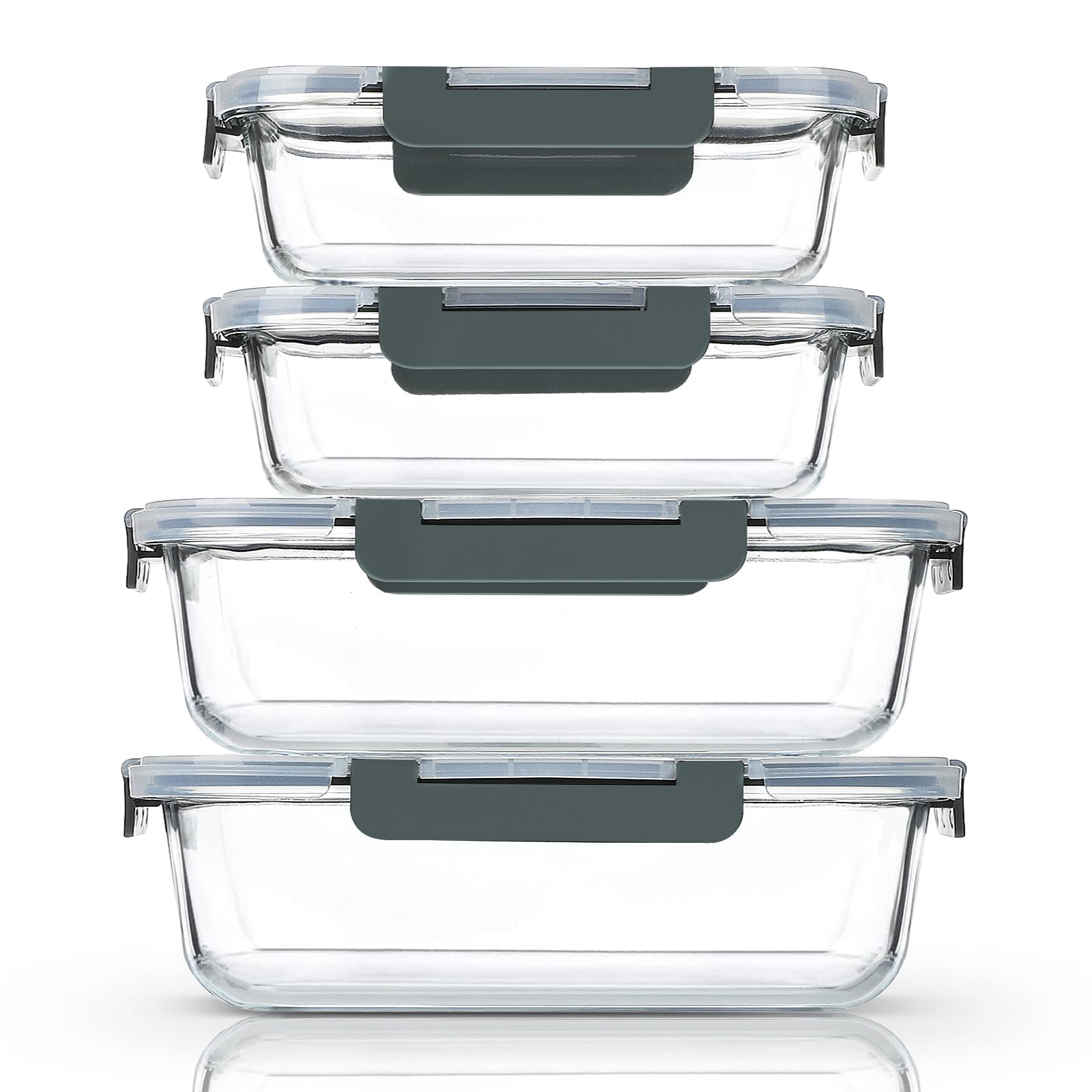 M MCIRCO 80 oz glass container with airtight lid for meal prep and storage.