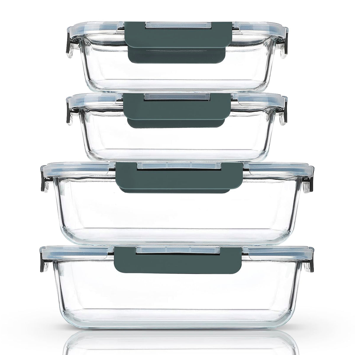 M MCIRCO 80 oz glass container with airtight lid for meal prep and storage.