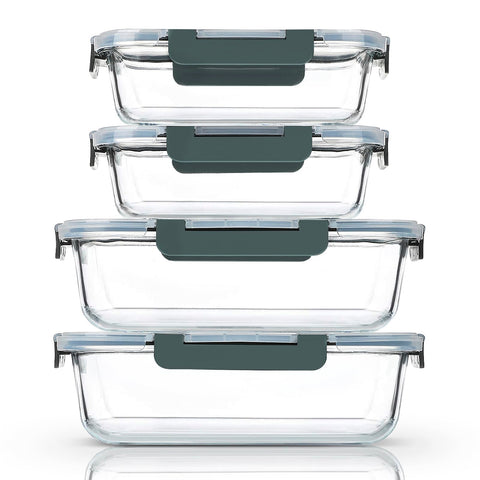 M MCIRCO 80 oz glass container with airtight lid for meal prep and storage.