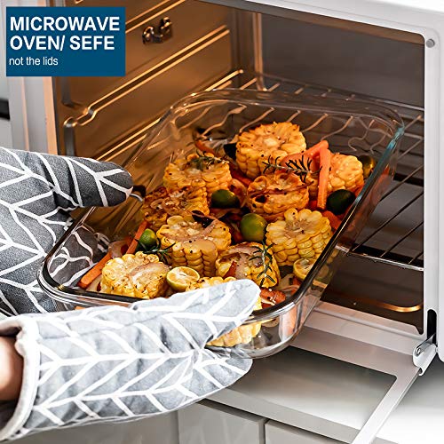 M MCIRCO clear bakeware displayed on the table for serving leftovers.
