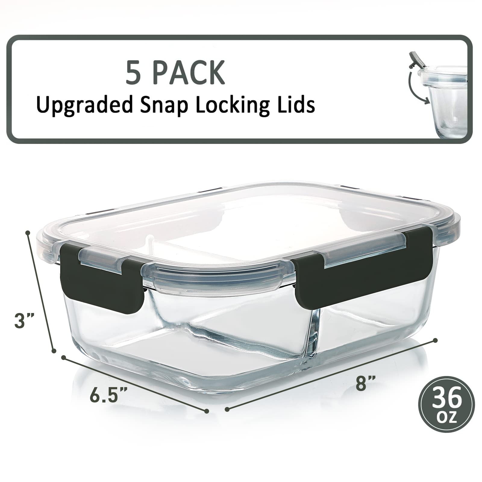 M MCIRCO snap-lock lids with silicone seals prevent leaks and keep food fresh