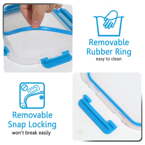 M MCIRCO snap-lock lids for reliable leak prevention and easy storage