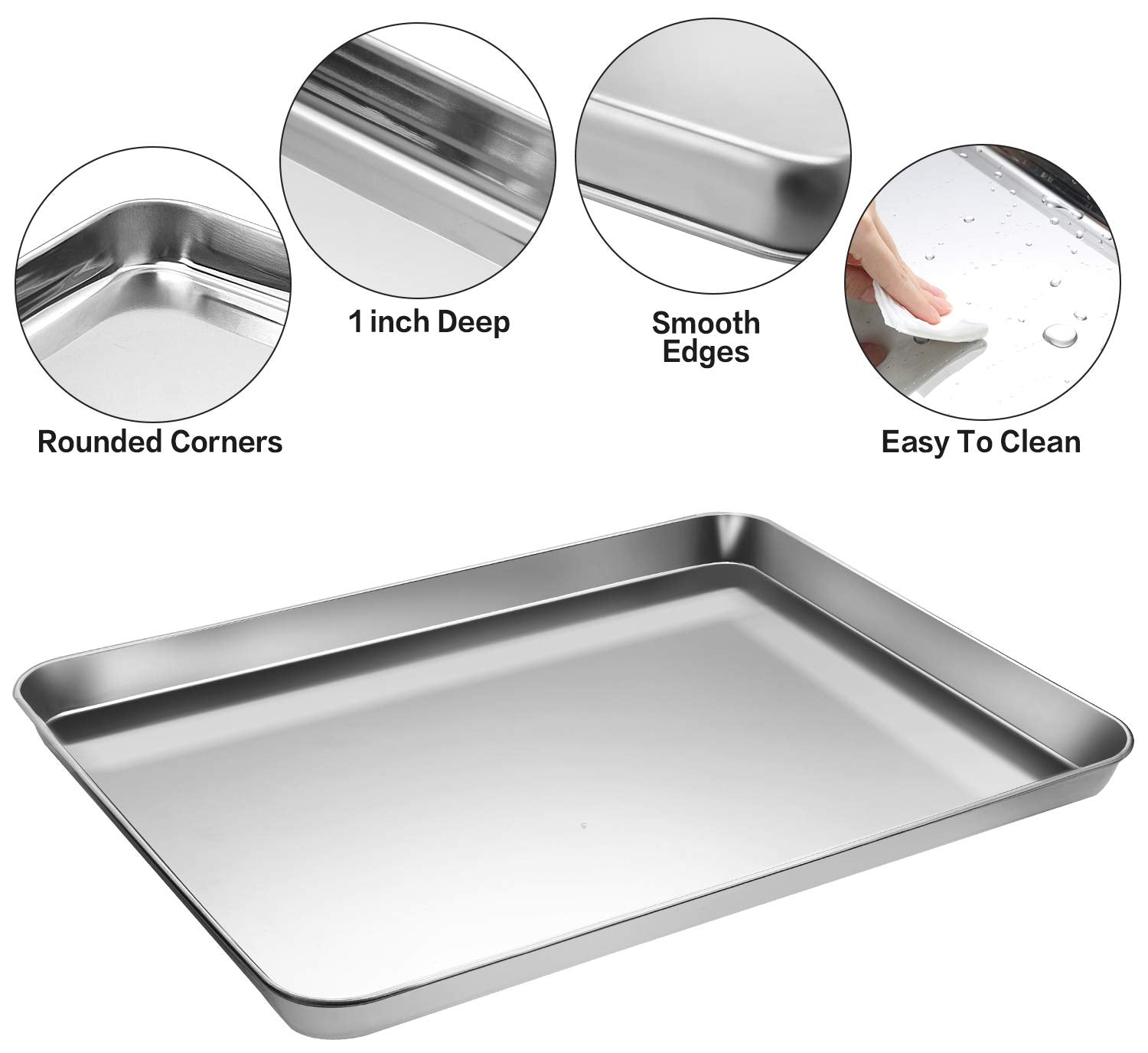 M MCIRCO stainless steel baking sheet 10x8 with raised rims prevents spills and keeps juices contained