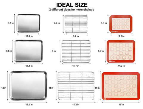 M MCIRCO stainless steel baking sheet 12x9 showcases even heating and rust resistance
