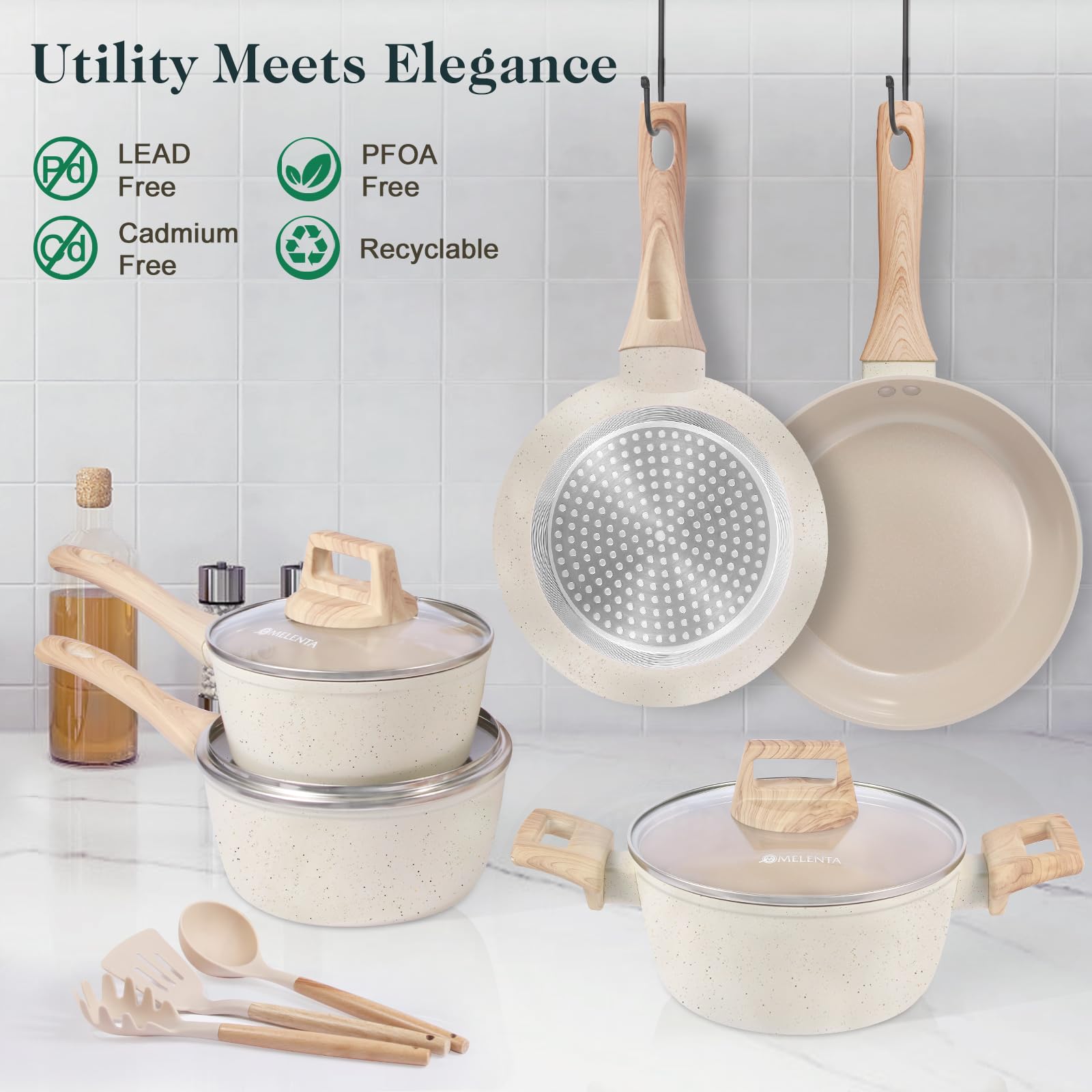 M MELENTA 2 qt saucepan with lid ideal for soups and sides