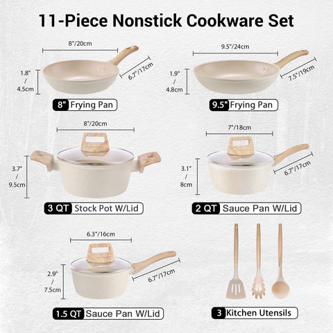 M MELENTA 8-inch nonstick frying pan with easy release surface