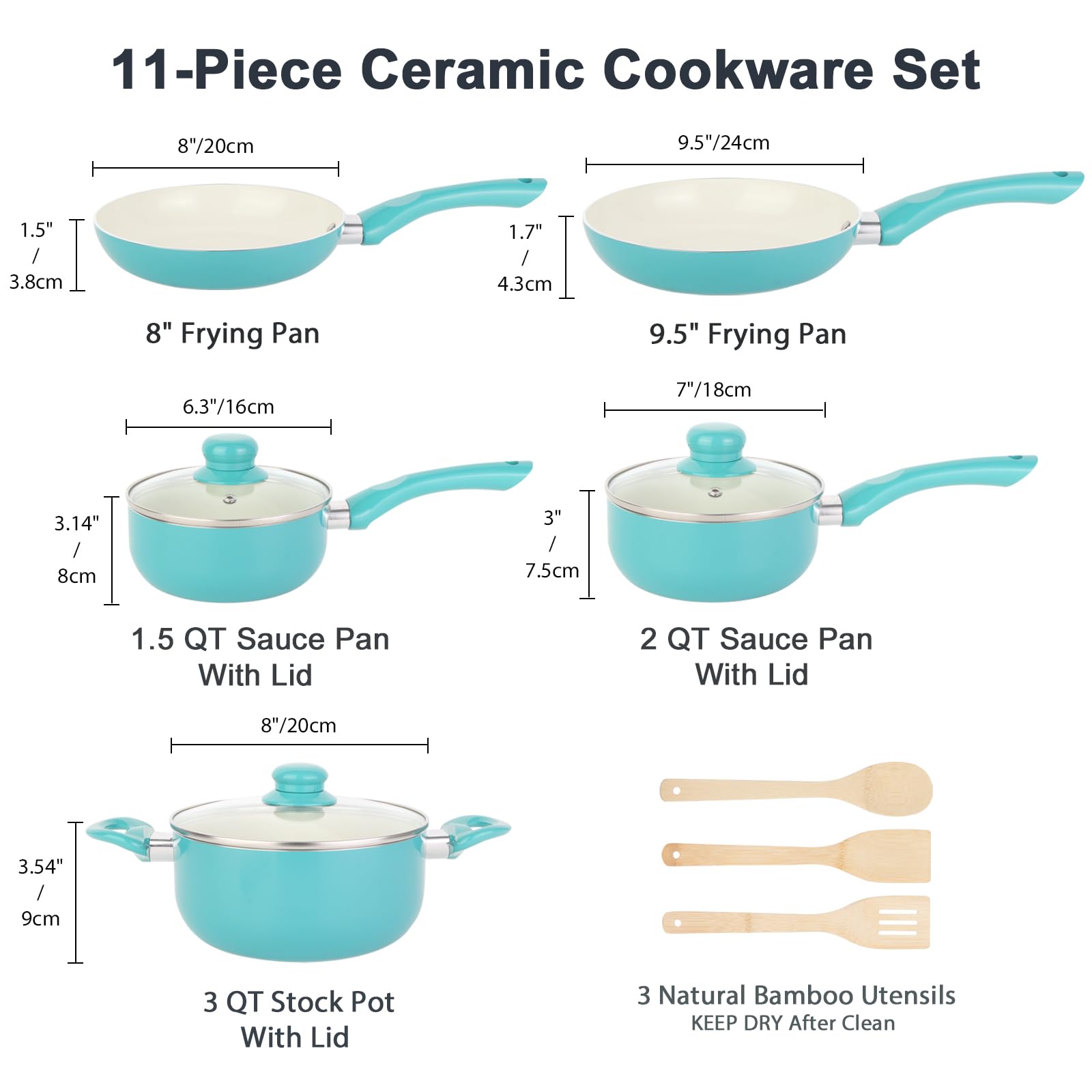 Ceramic nonstick interior detail of M MELENTA cookware for effortless food release.