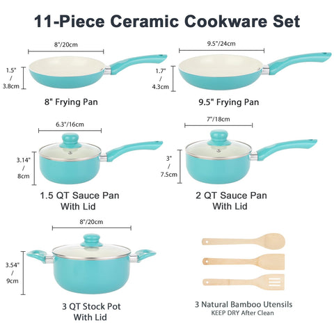 Ceramic nonstick interior detail of M MELENTA cookware for effortless food release.