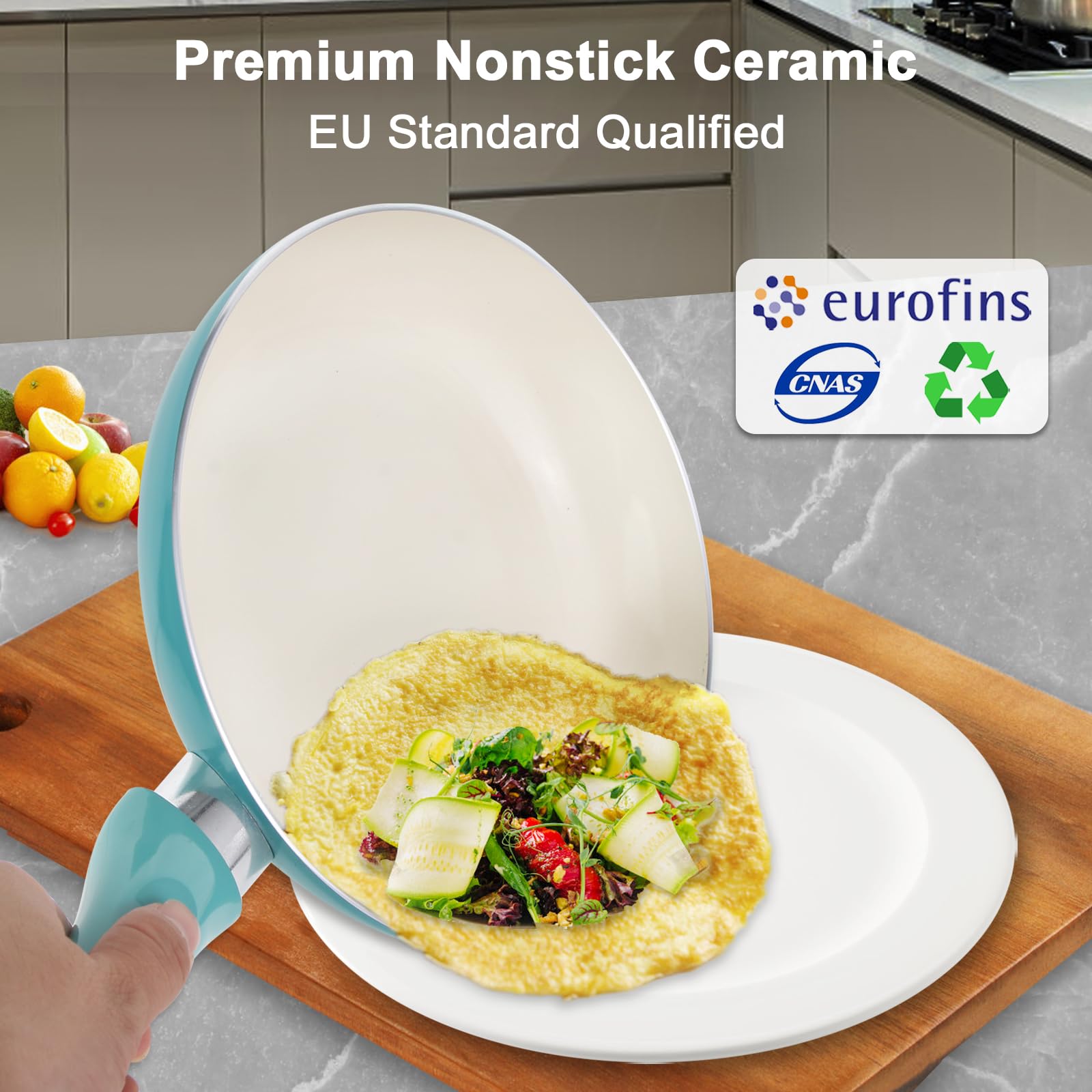 Glass lid with vent hole on M MELENTA cookware for precise simmering.