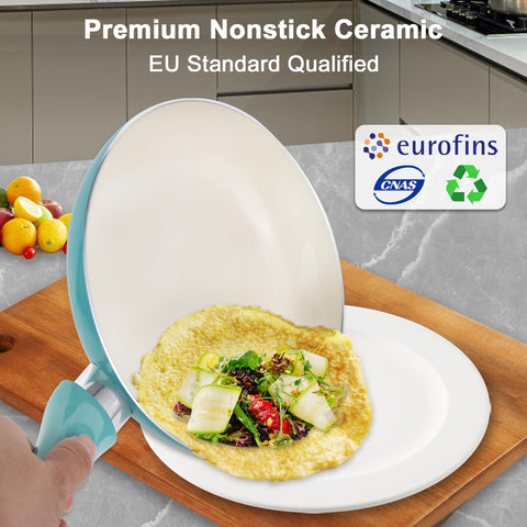 Glass lid with vent hole on M MELENTA cookware for precise simmering.