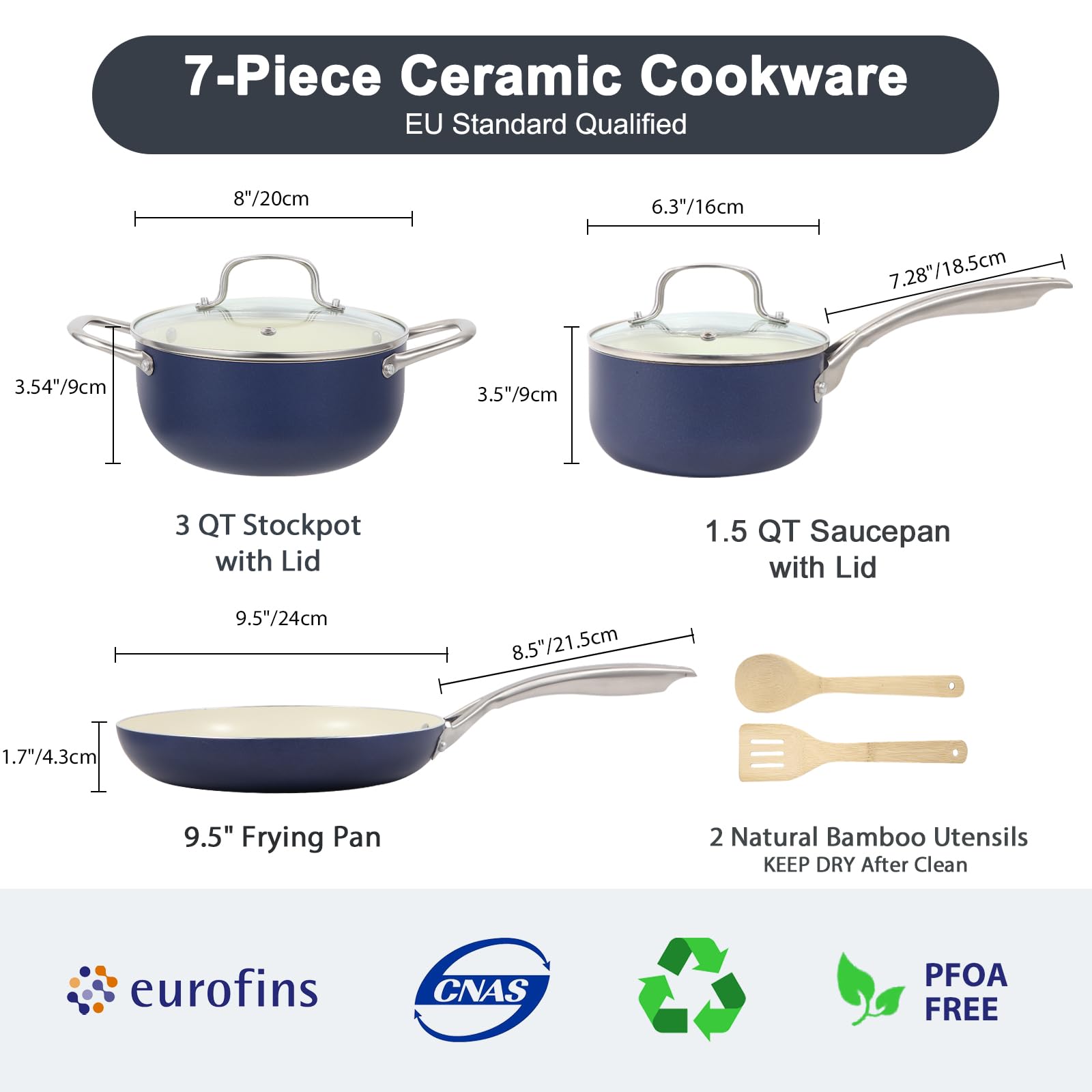 M MELENTA nonstick ceramic coating eases food release and cleaning