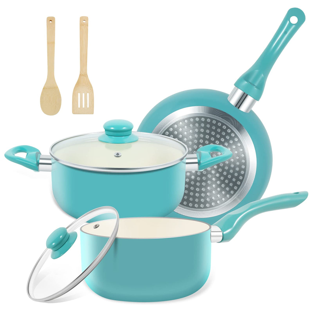 M MELENTA 8-inch nonstick frying pan with stay-cool handle for easy searing