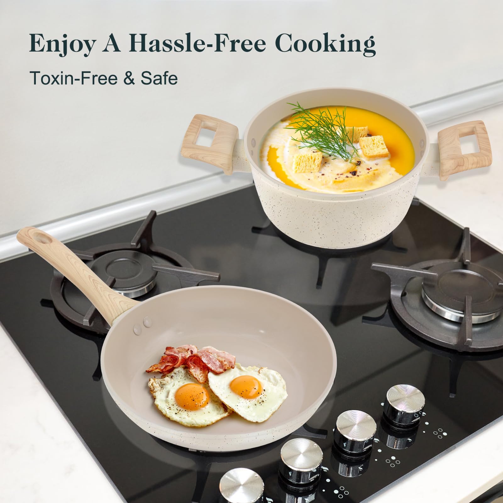 M MELENTA stay-cool bakelite handles for safe handling